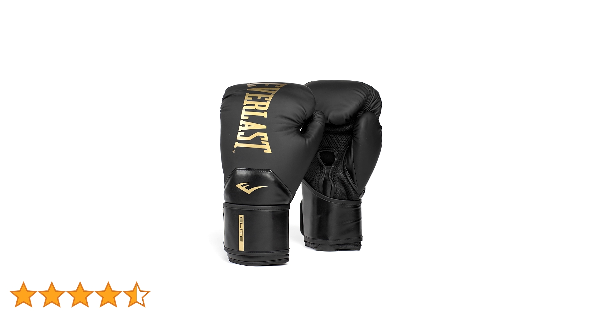 Amazon | Everlast Elite 2 Boxing Gloves (Black/Gold, 14oz